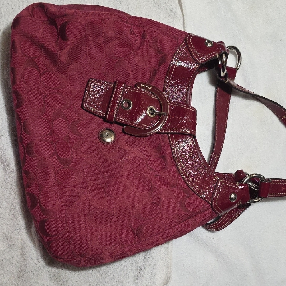 Coach Red Shoulder Bag with Slouchy Design